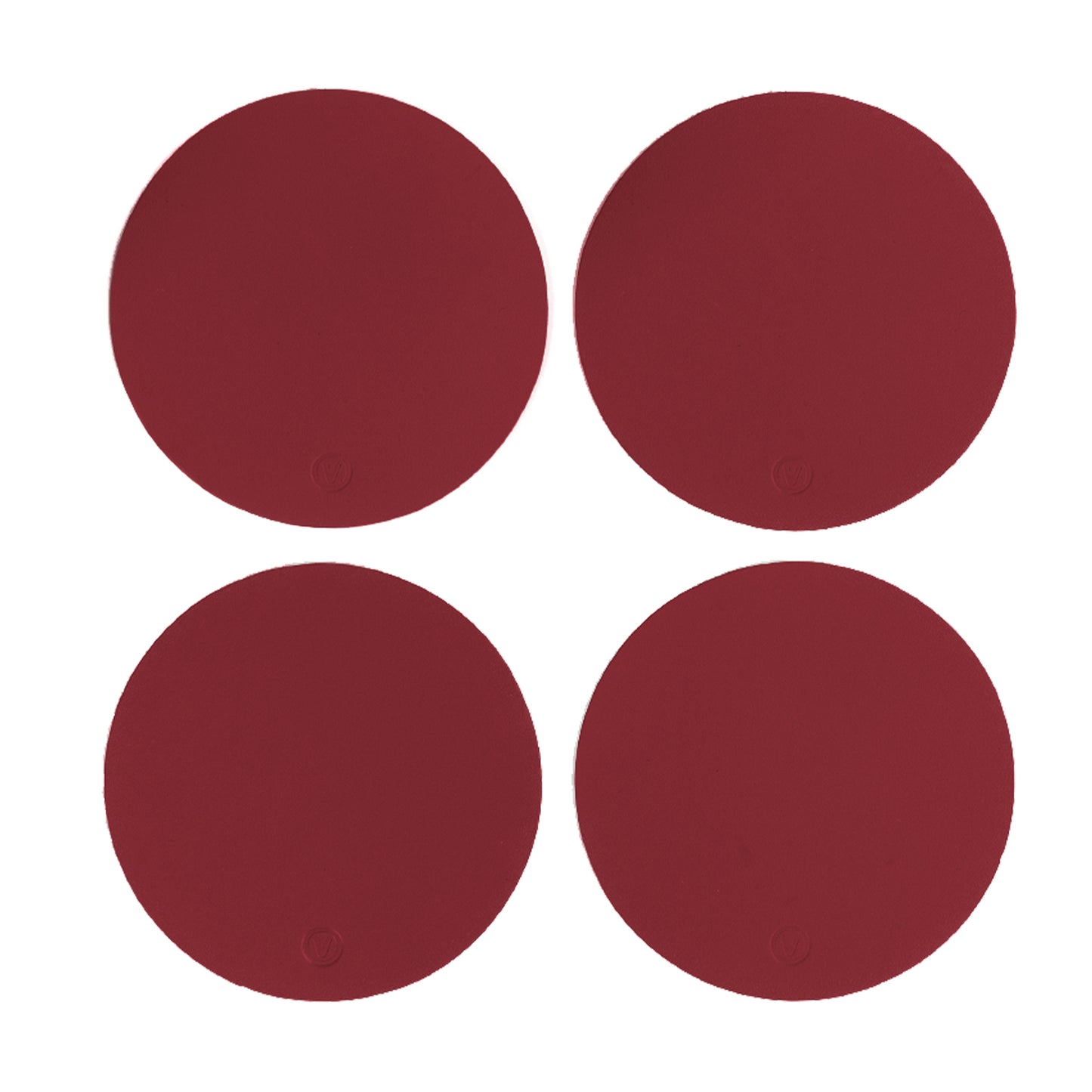 Recycled Round Leather Coasters - Set of 4