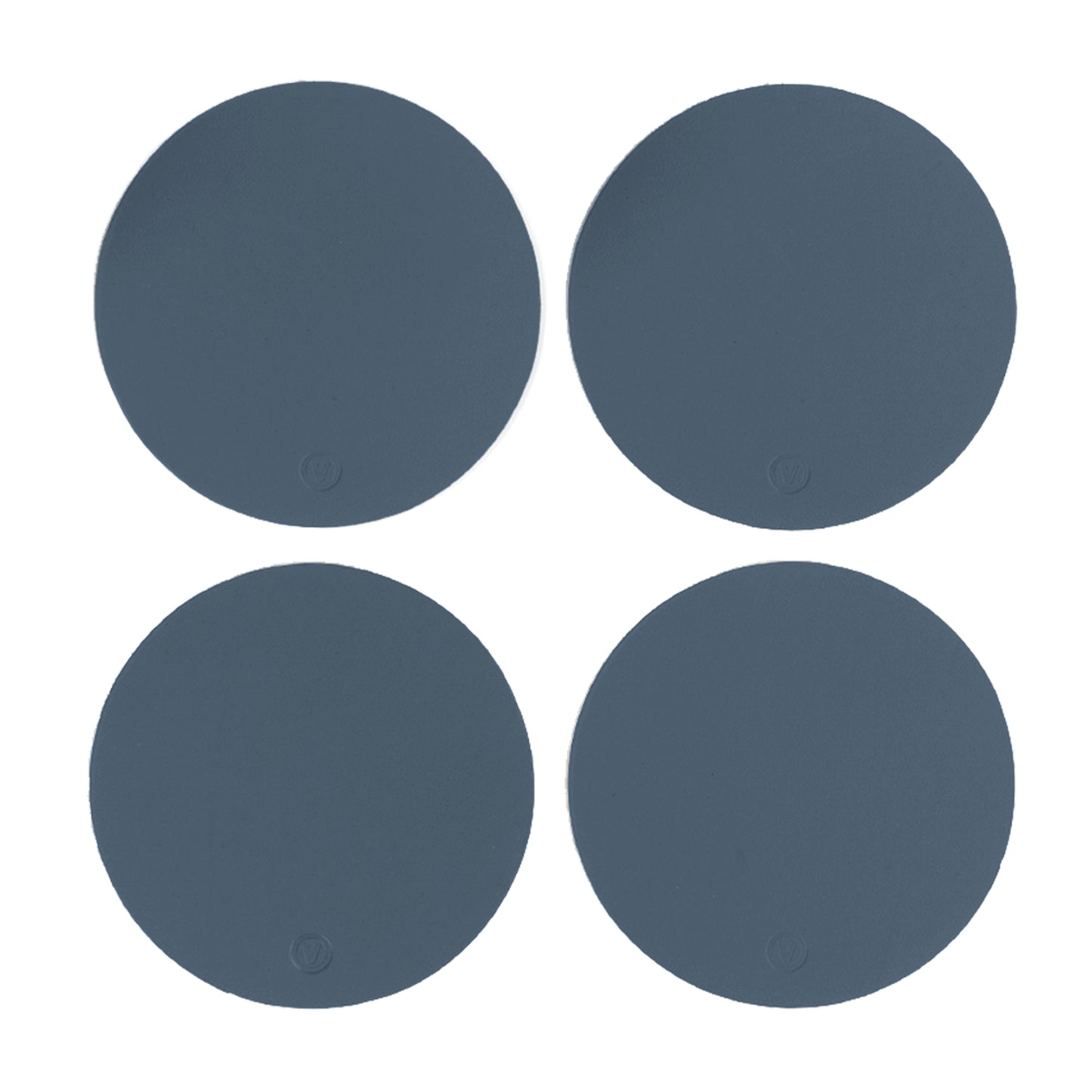 Recycled Round Leather Coasters - Set of 4