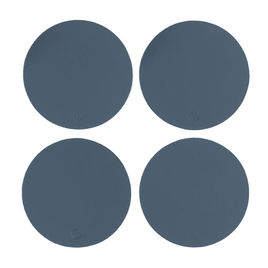 Recycled Round Leather Coasters - Set of 4