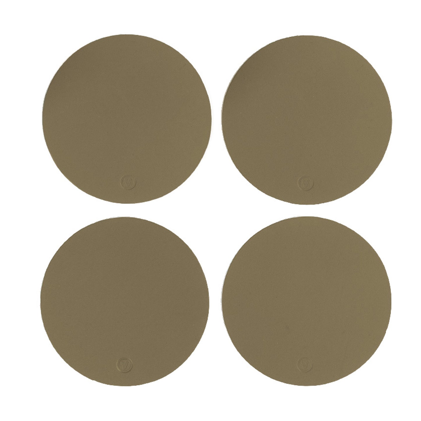 Recycled Round Leather Coasters - Set of 4