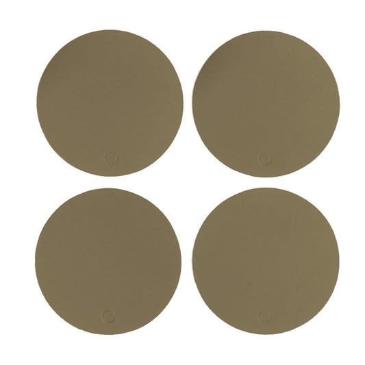 Recycled Round Leather Coasters - Set of 4