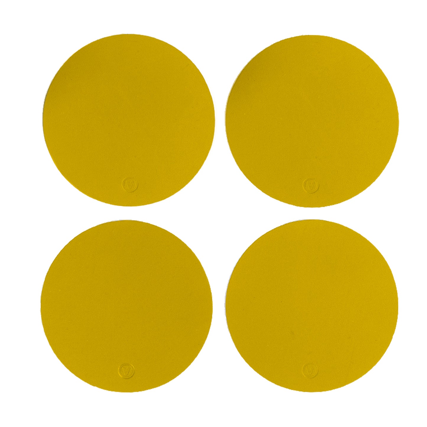 Recycled Round Leather Coasters - Set of 4