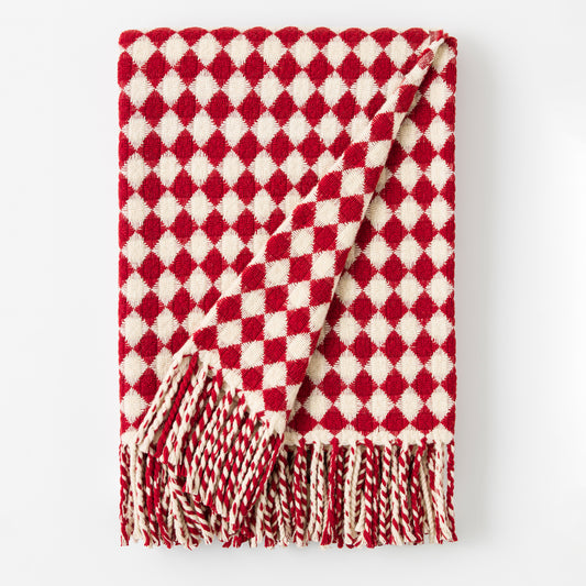 Wool Blanket - Diamond Check - 130 x 180 cm