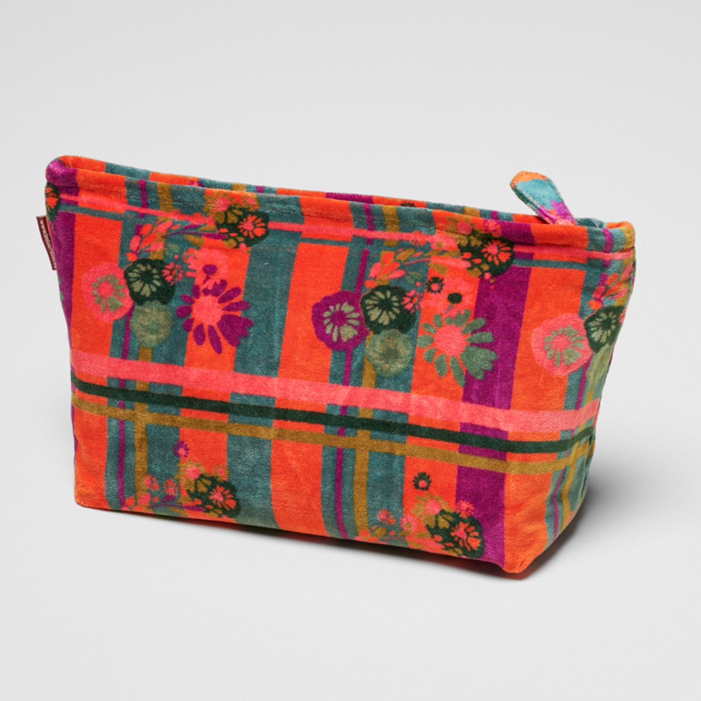 Printed Cotton Velvet - Washbag - Dundee Orange
