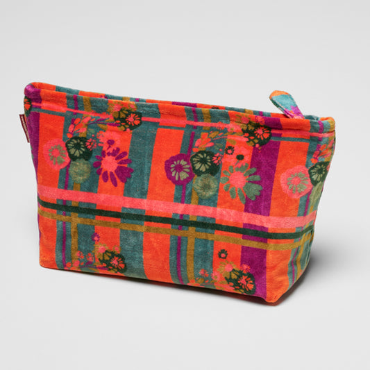 Printed Cotton Velvet - Washbag - Dundee Orange