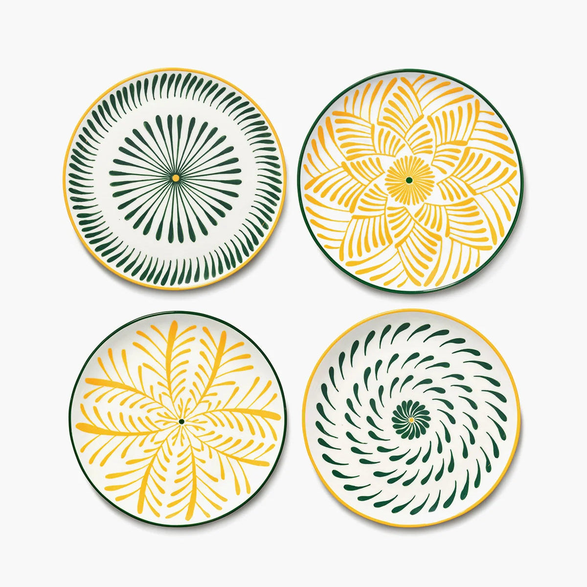 Hand Painted Dinner Plates - Set of 4