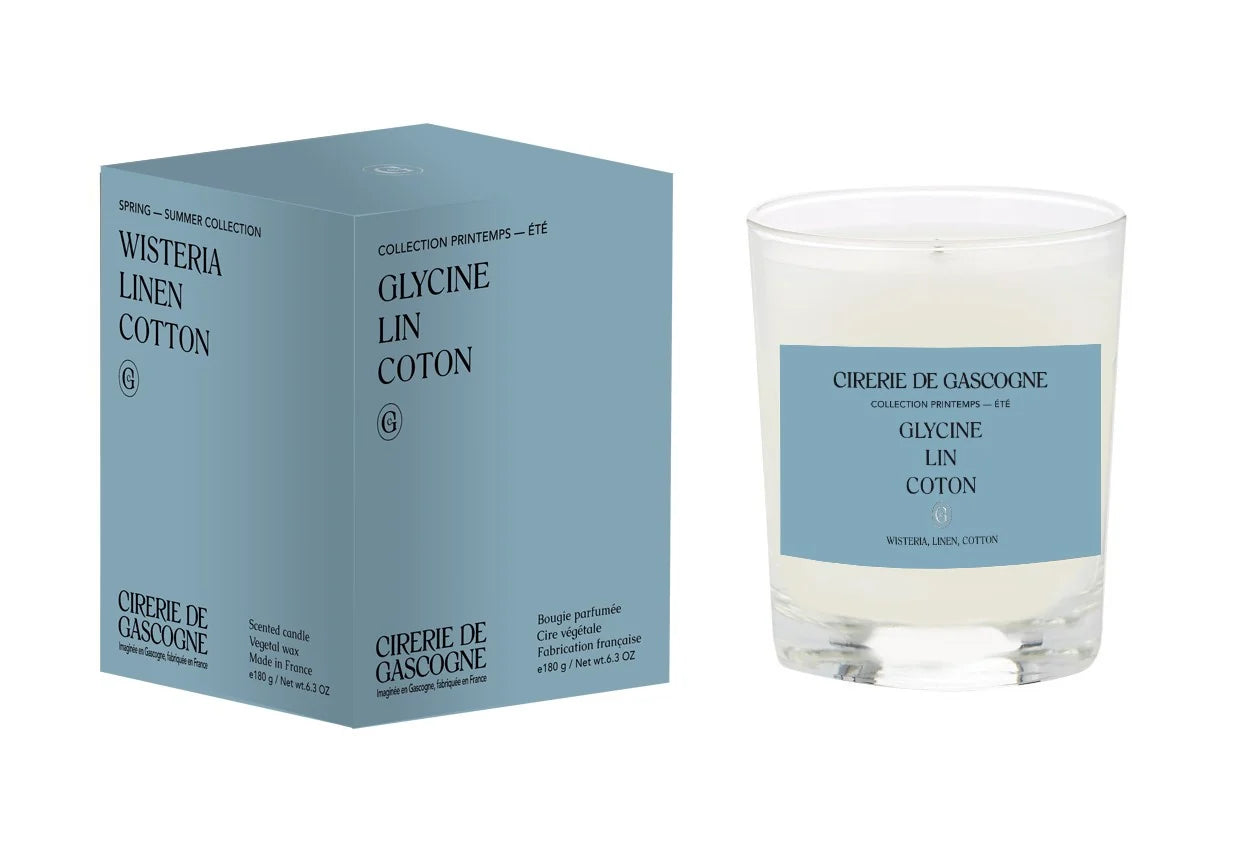 Cirerie de Gascogne - Scented Candle - Wisteria, Linen & Cotton