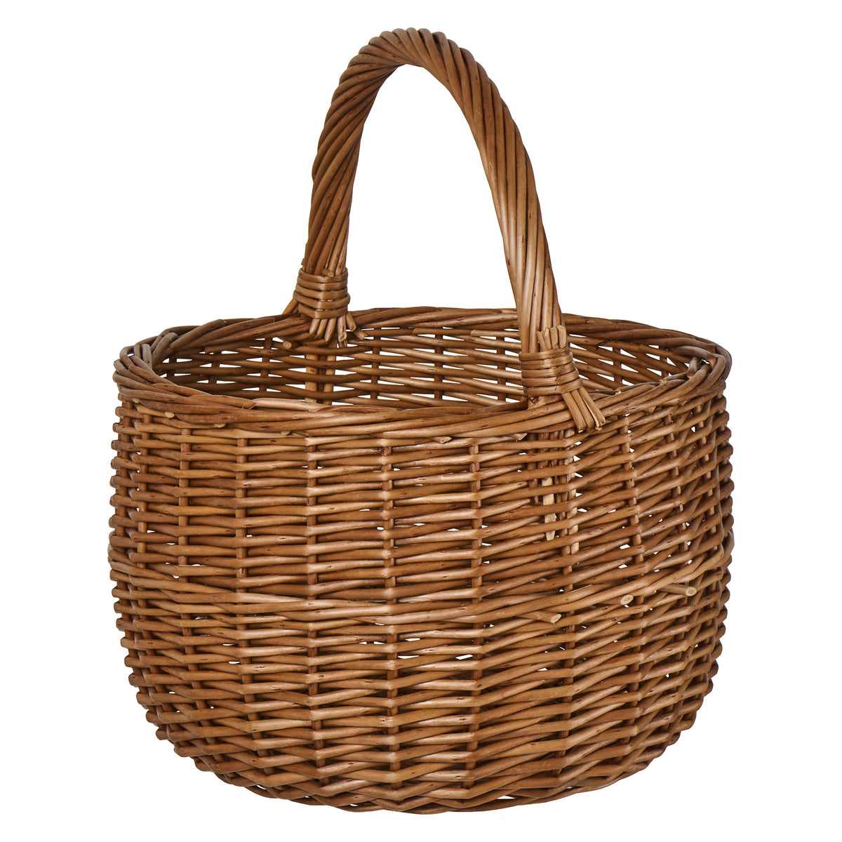 Handled Willow Basket - Round