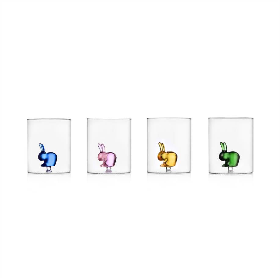 Milanese Glass - Rabbit Tumblers - Set of 4