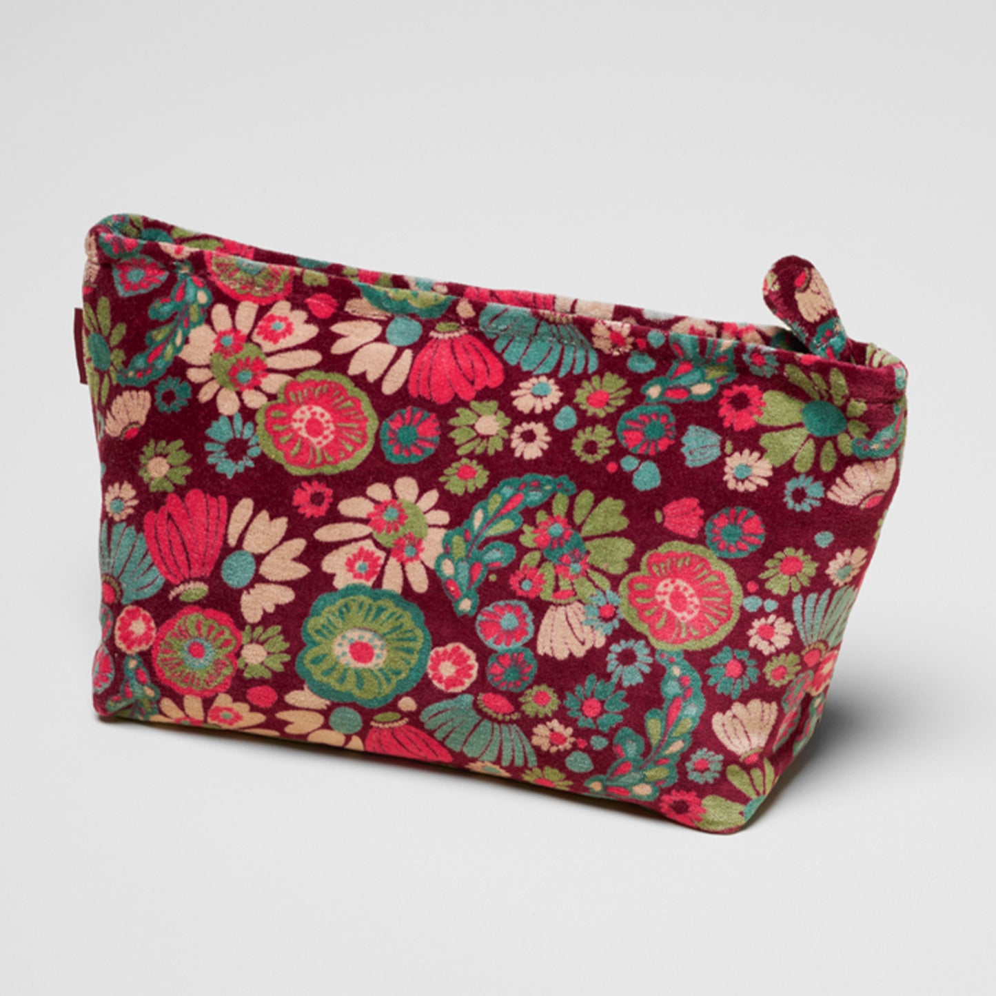 Printed Cotton Velvet - Washbag - Molly Bugundy