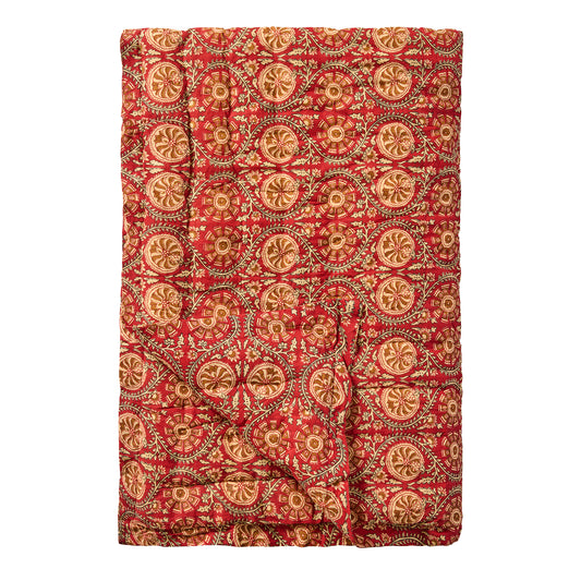 Cotton Quilt - Earth Red Pattern