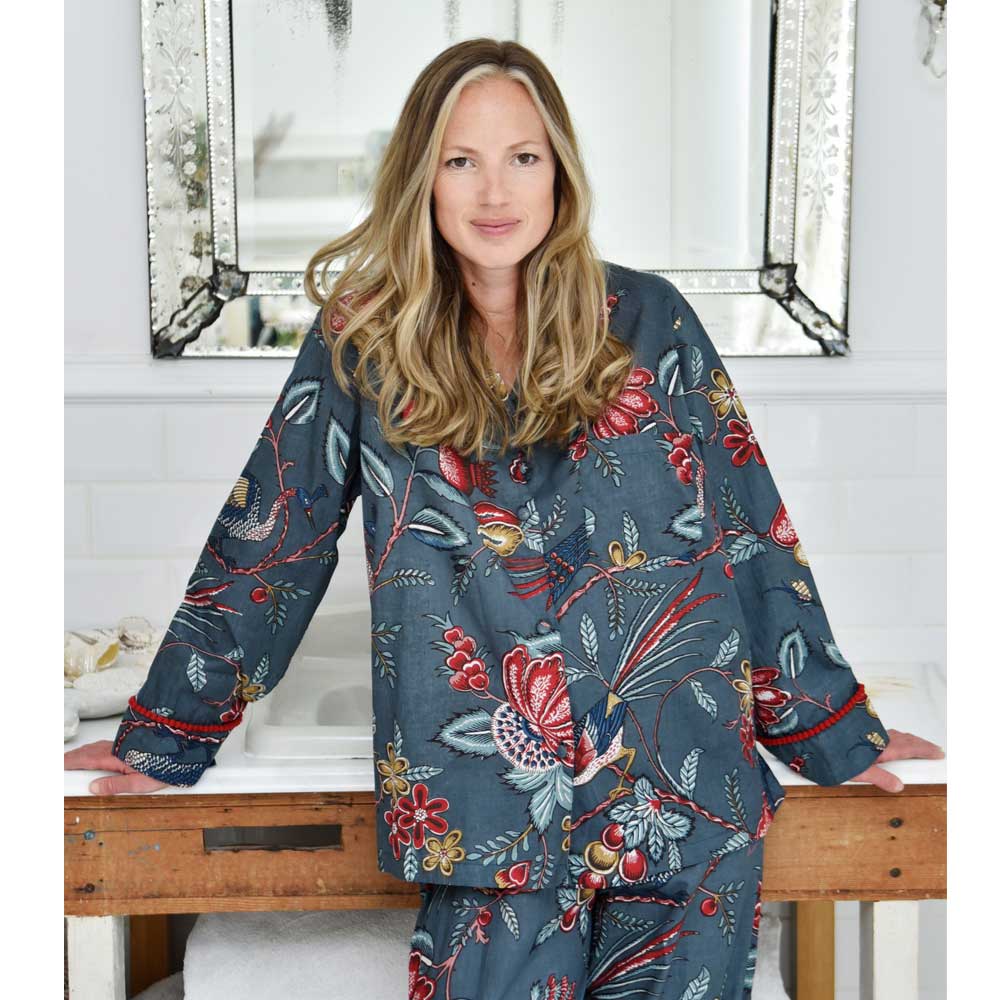 Women’s Cotton Pyjamas - Grey With Fruit