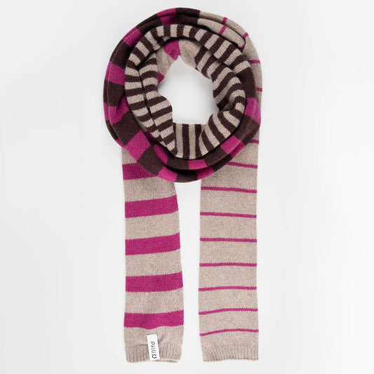 Recycled Cashmere Skinny Striped Scarf