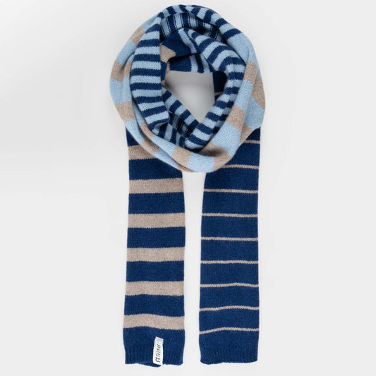 Recycled Cashmere Skinny Striped Scarf