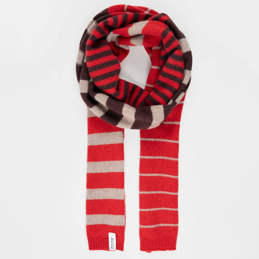 Recycled Cashmere Skinny Striped Scarf