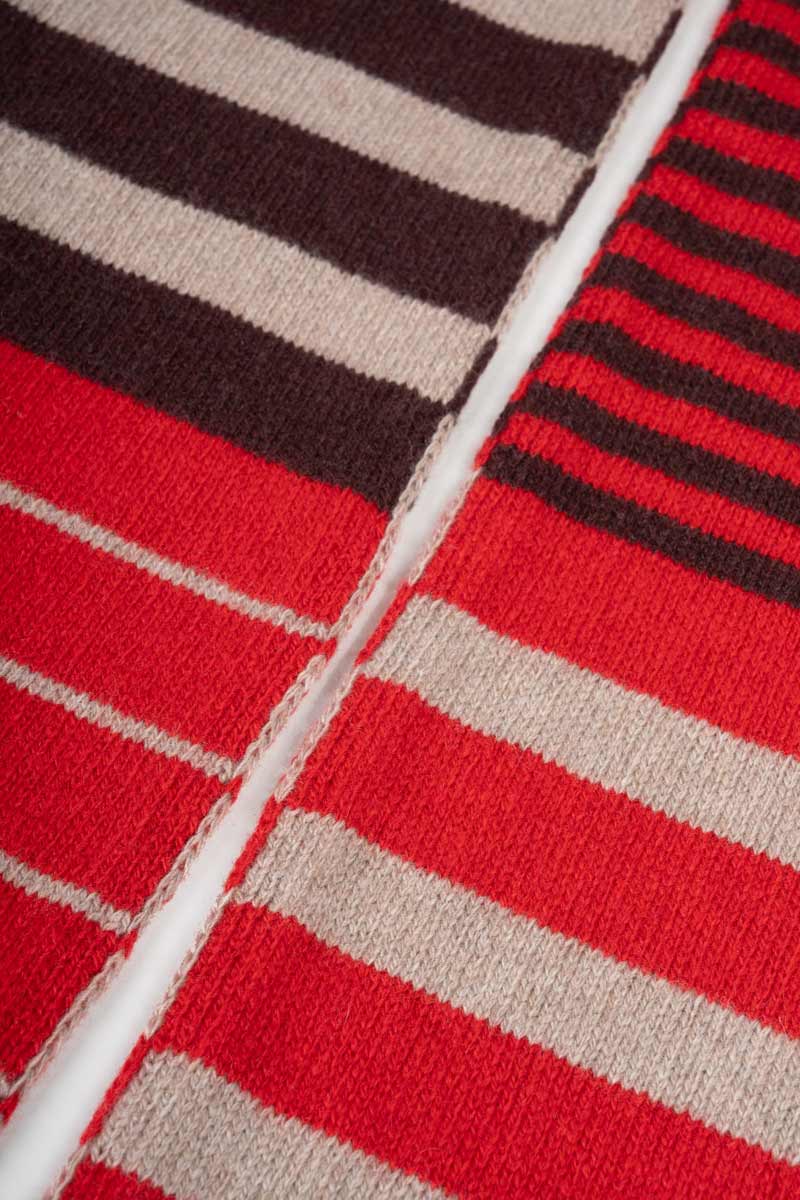 Recycled Cashmere Skinny Striped Scarf
