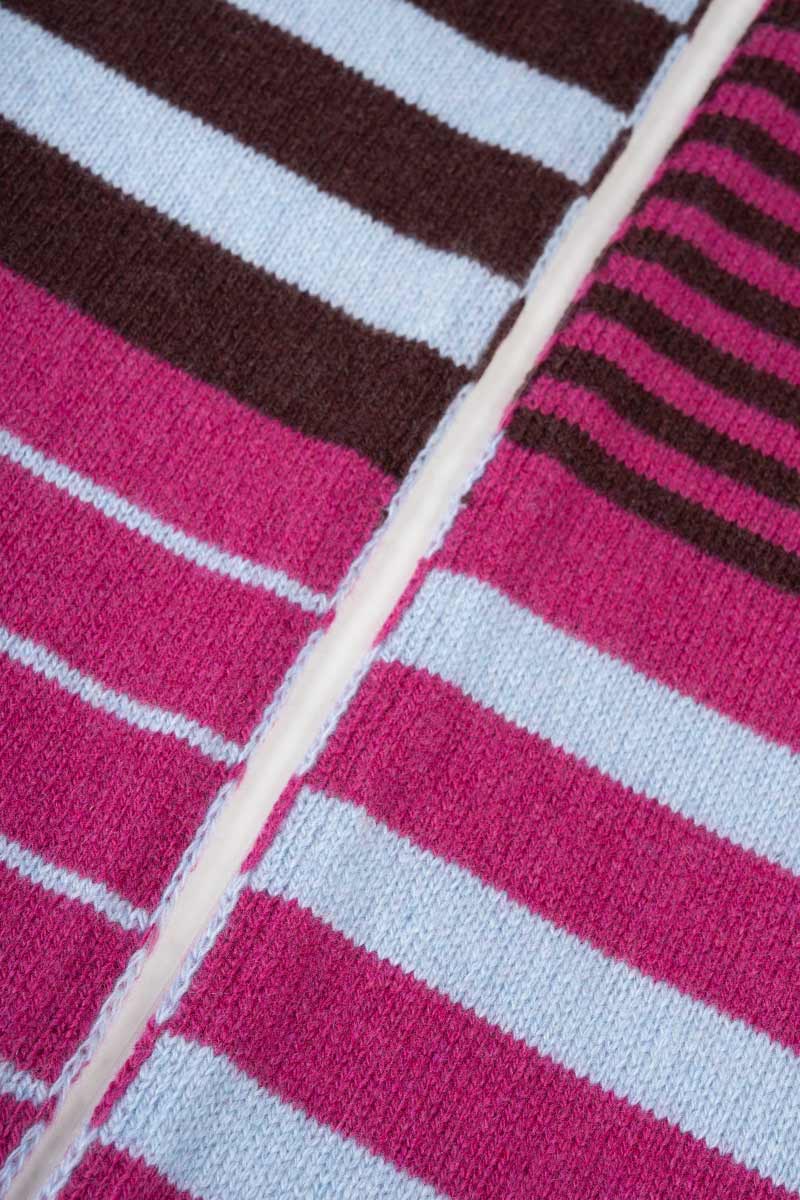Recycled Cashmere Skinny Striped Scarf