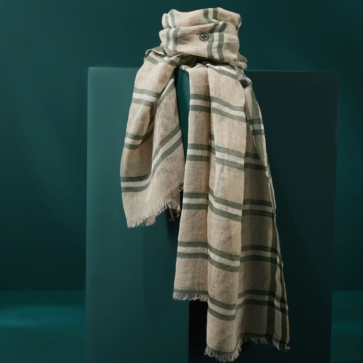 Parisienne Scarf - Organic Linen - ‘Kakadu’ Stripe