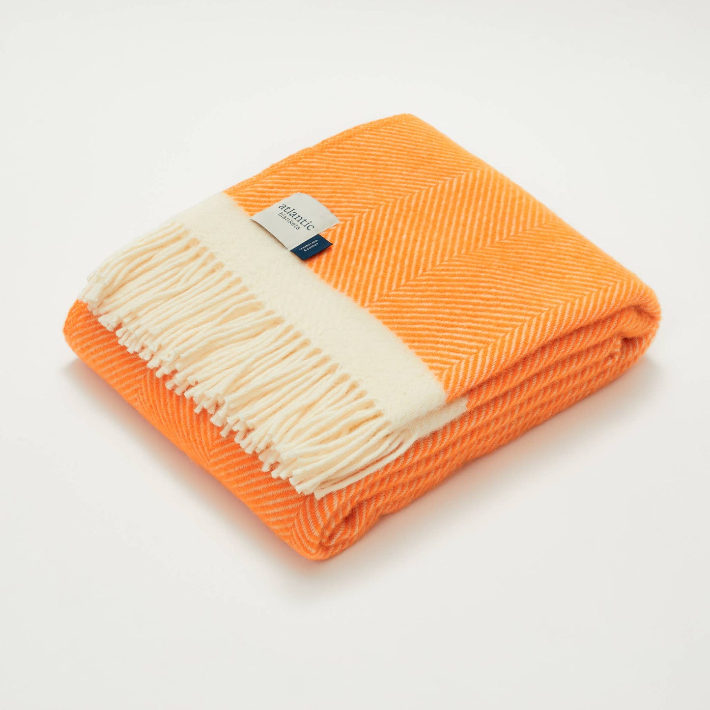 Herringbone Wool Blanket Orange