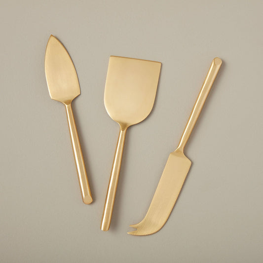 Cheese Knife Set - Matte Gold