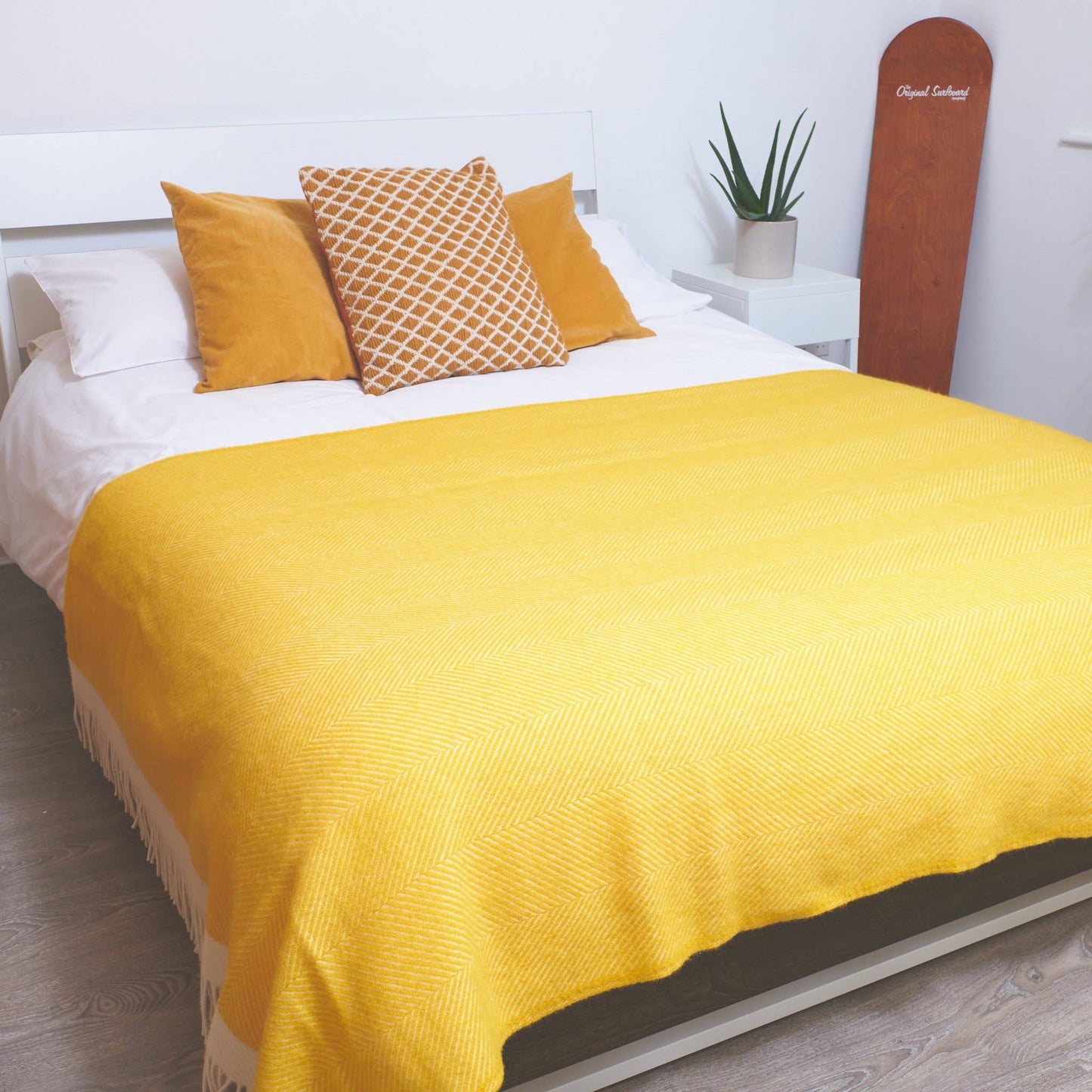 Herringbone Wool Blanket Yellow
