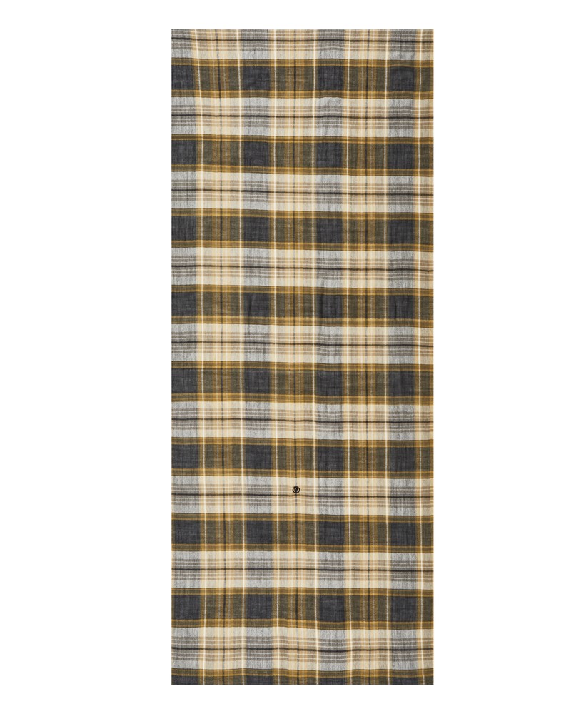 Parisienne Scarf - Organic Wool - "Senja" Camel Tartan
