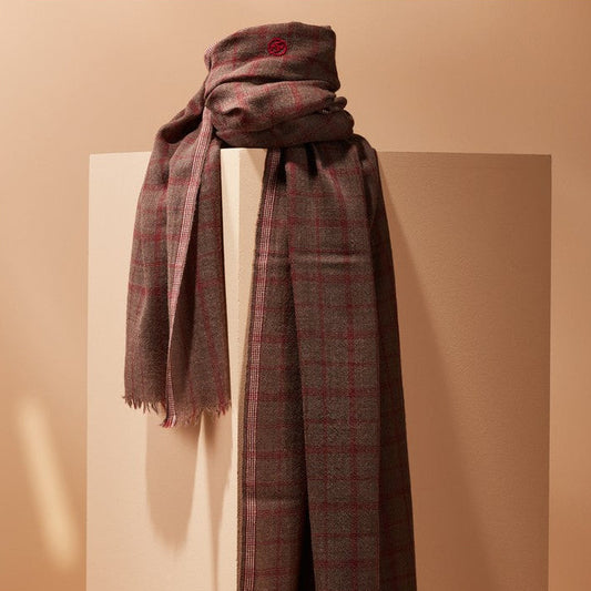 Parisienne Scarf - Organic Wool - ‘Altyn Emel’ Check
