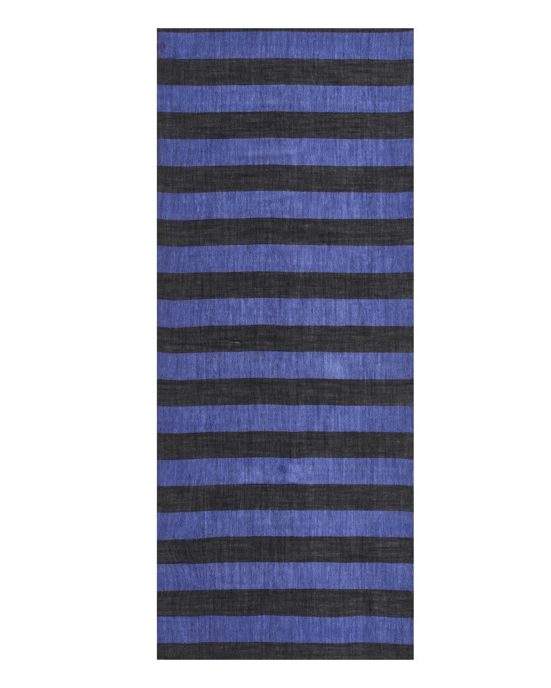 Parisienne Scarf - Organic Wool - "Svinoy" Blue Stripe