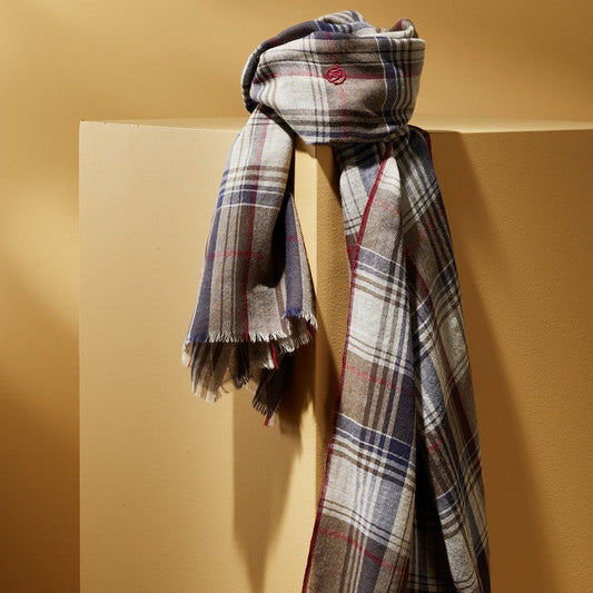 Parisienne Scarf - Organic Wool -'Otzarreta' Check