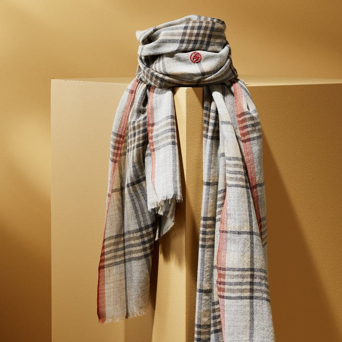 Parisienne Scarf - Organic Wool - ‘Seljavallalaug’ Check