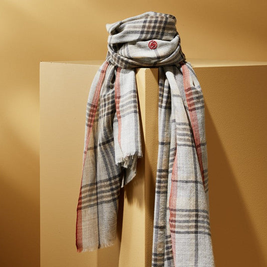 Parisienne Scarf - Organic Wool - ‘Seljavallalaug’ Check