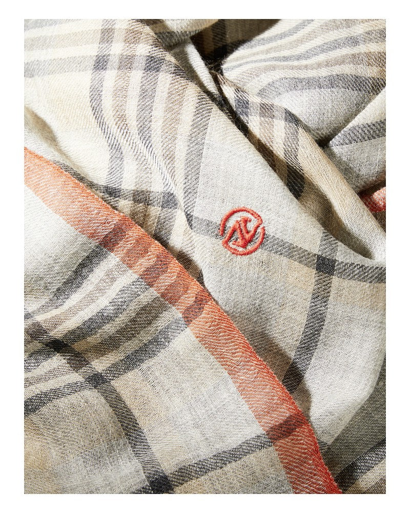 Parisienne Scarf - Organic Wool - ‘Seljavallalaug’ Check