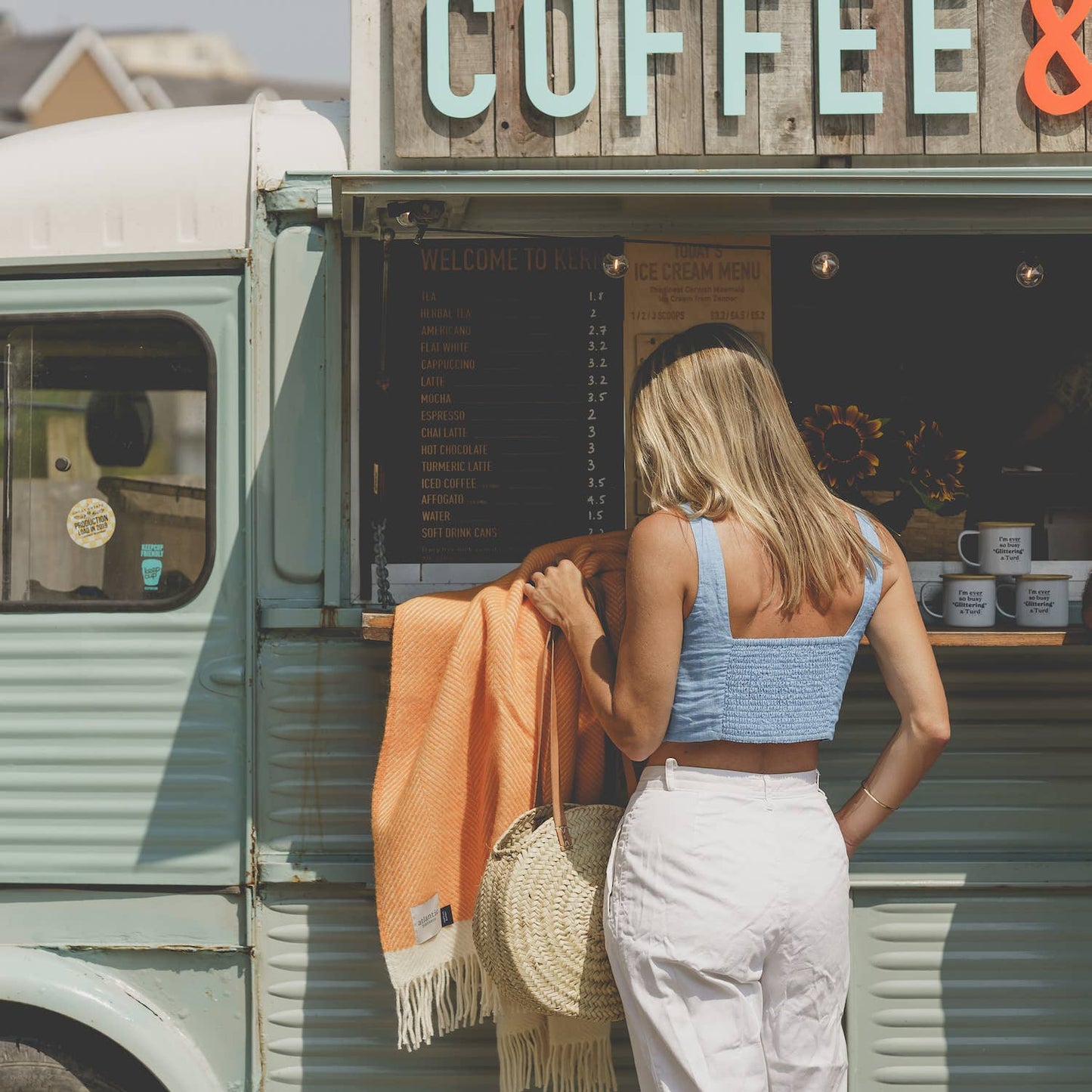 Herringbone Wool Blanket Orange