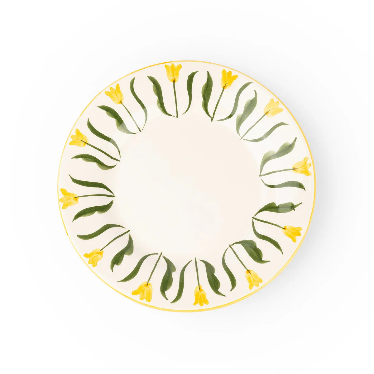 Floral Dinnerware - Yellow Tulips - Dessert Plate