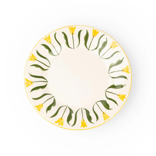 Floral Dinnerware - Yellow Tulips - Dessert Plate