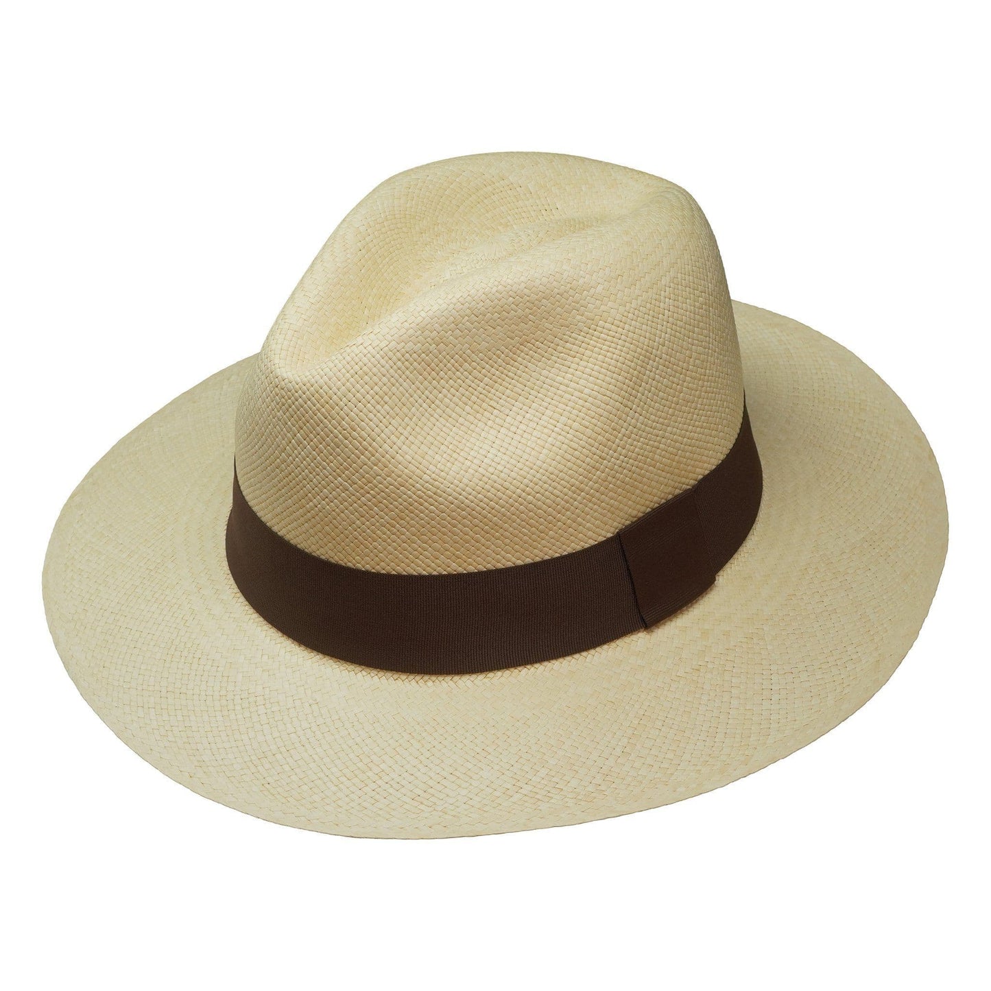 Fedora Panama Hat - Natural With Brown Ribbon