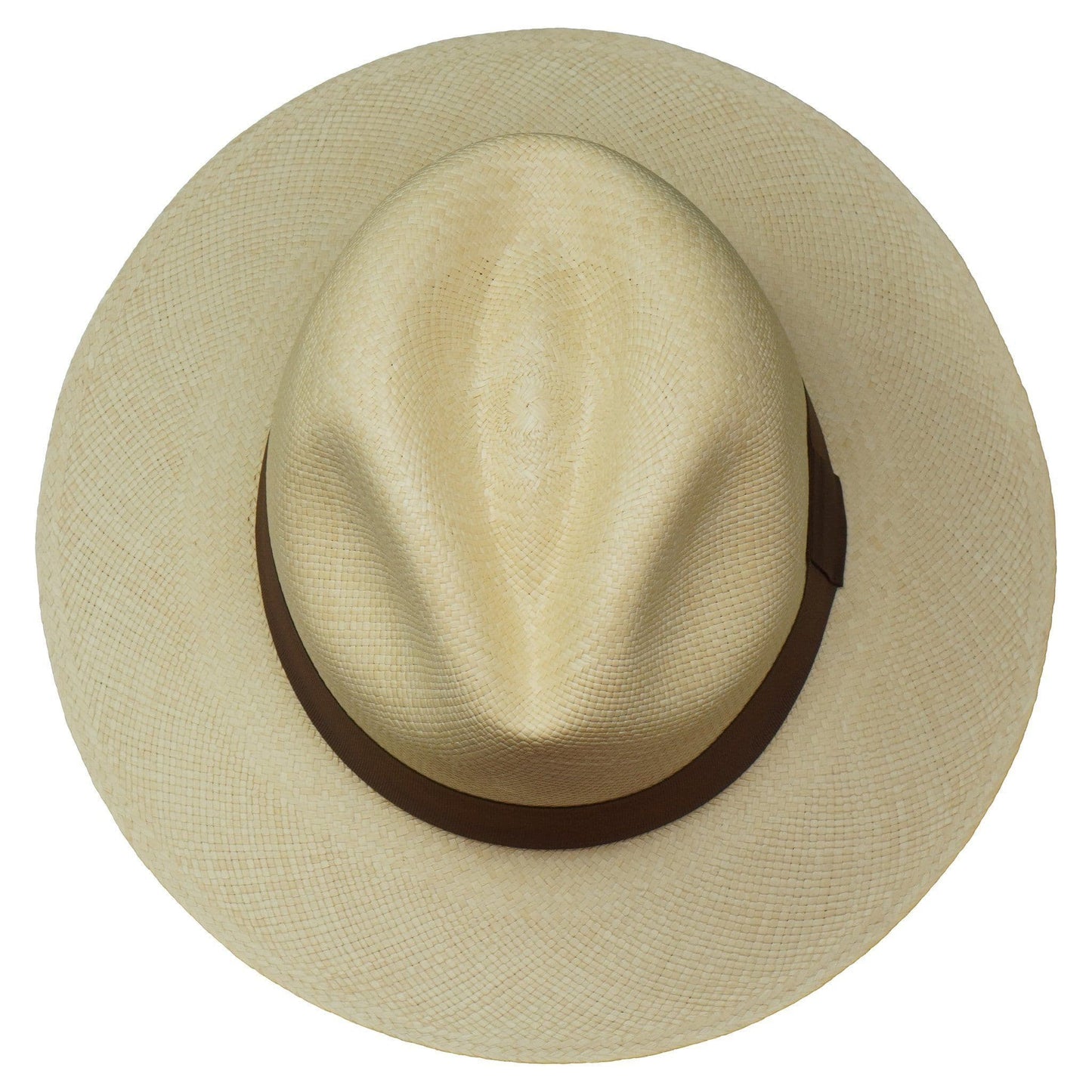 Fedora Panama Hat - Natural With Brown Ribbon