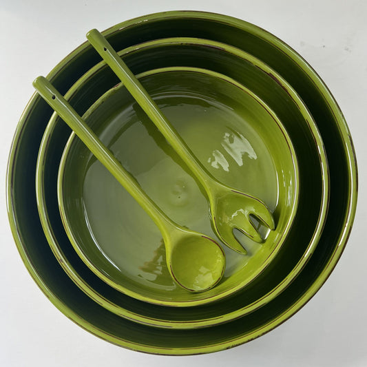 French Nesting Wheel Bowl - Green