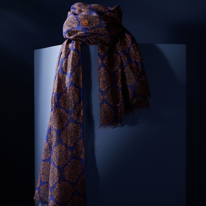 Parisienne Scarf - Organic Linen - ‘Karijini Park' Chic and Graphic Design