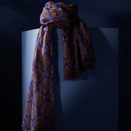 Parisienne Scarf - Organic Linen - ‘Karijini Park' Chic and Graphic Design