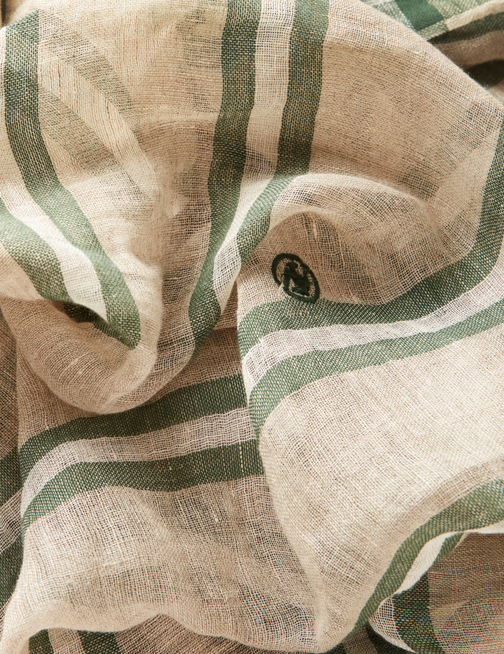 Parisienne Scarf - Organic Linen - ‘Kakadu’ Stripe