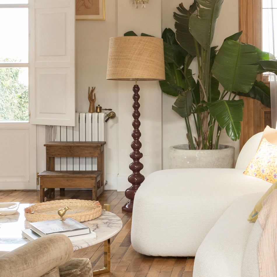 Raffia Natural Trim Conic Lampshade - Natural
