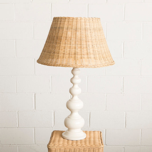 Tucana Wooden Table Lamp - White