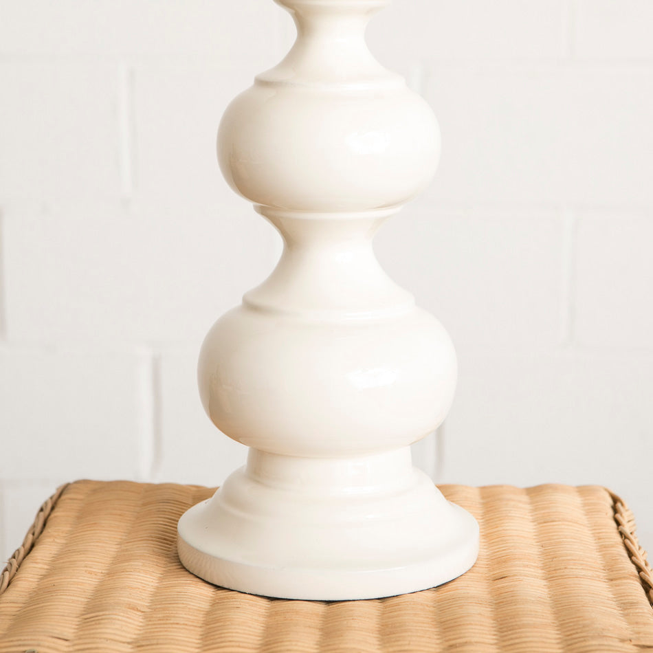 Tucana Wooden Table Lamp - White