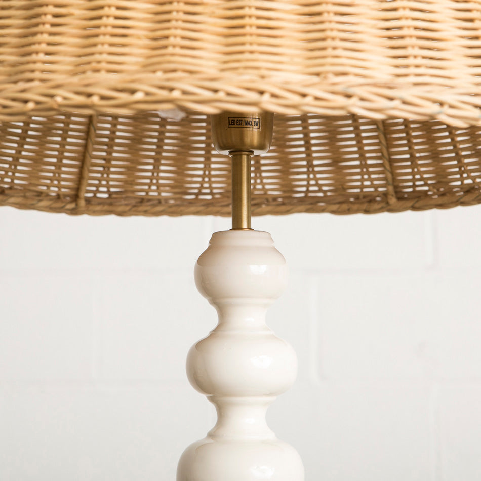 Tucana Wooden Table Lamp - White