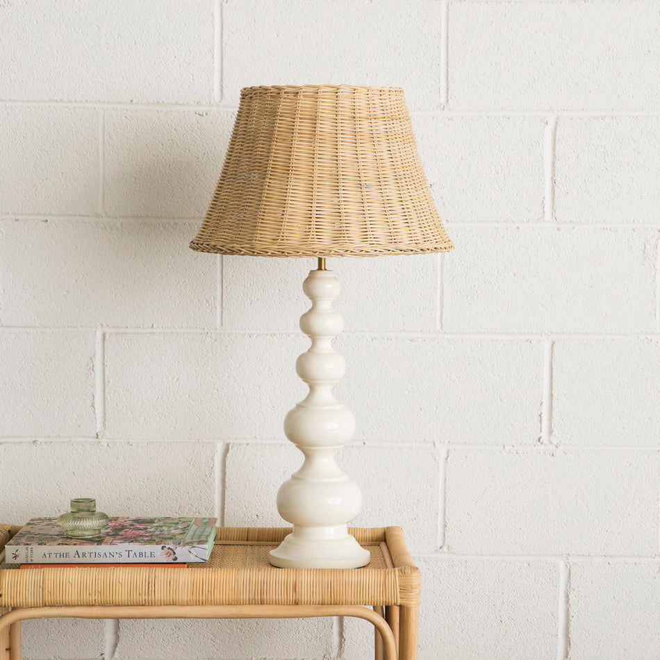 Tucana Wooden Table Lamp - White