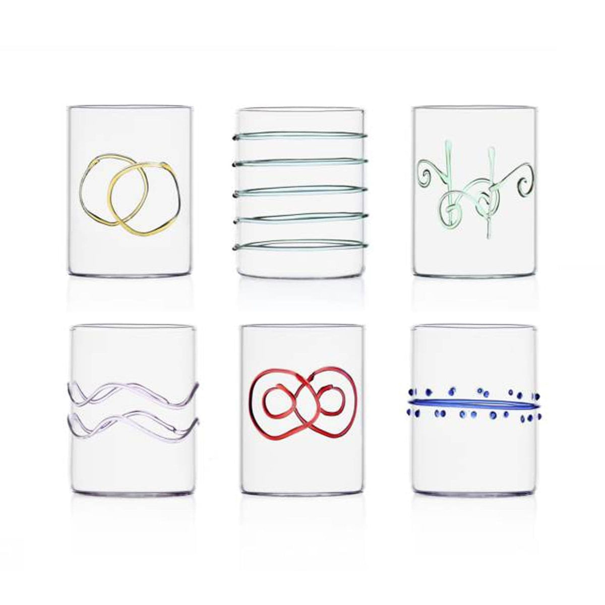 Milanese Glass - Deco Glasses - Set of 6