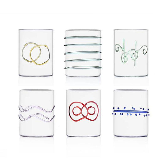 Milanese Glass - Deco Glasses - Set of 6