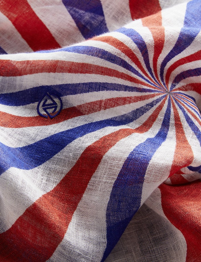 Parisienne Scarf - Organic Linen - ‘Navacelles' Stripe Scarf