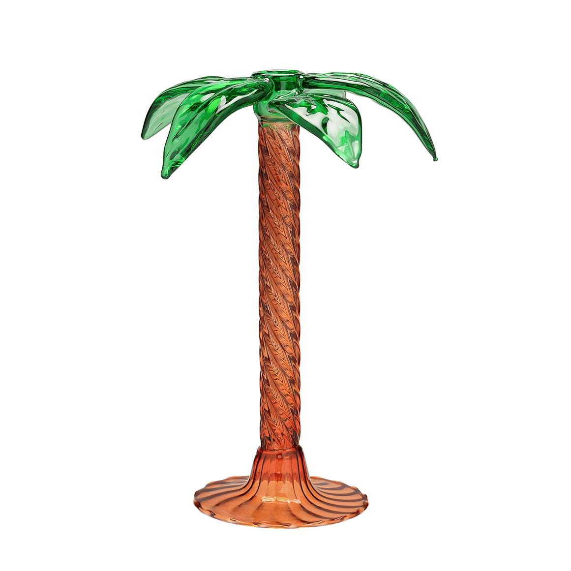 Palm Tree Glass Candle Stick